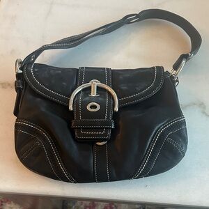 Y2K Black Leather Coach Soho Shoulder Bag